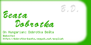 beata dobrotka business card