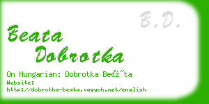 beata dobrotka business card